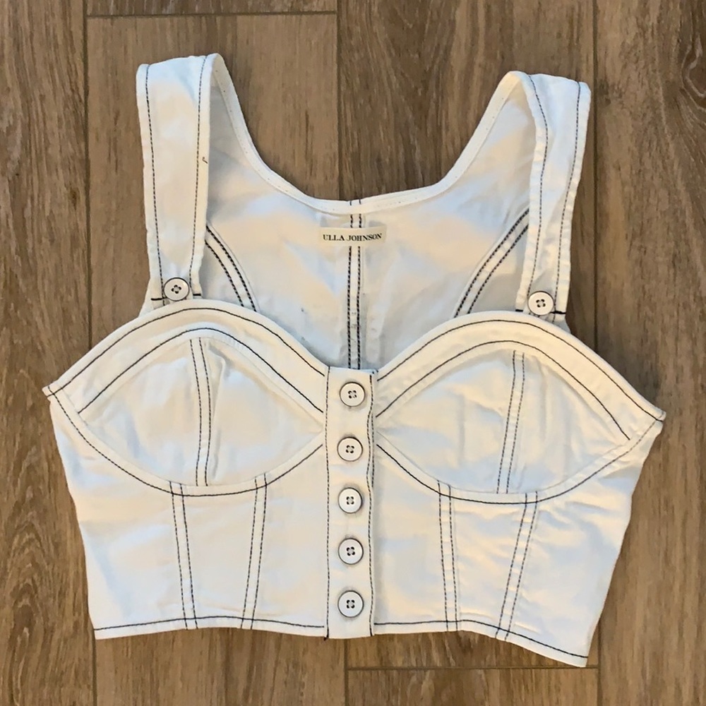 Ulla Johnson White Denim Bustier